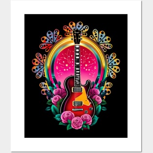 Electric guitar rainbow tattoo 19 Posters and Art